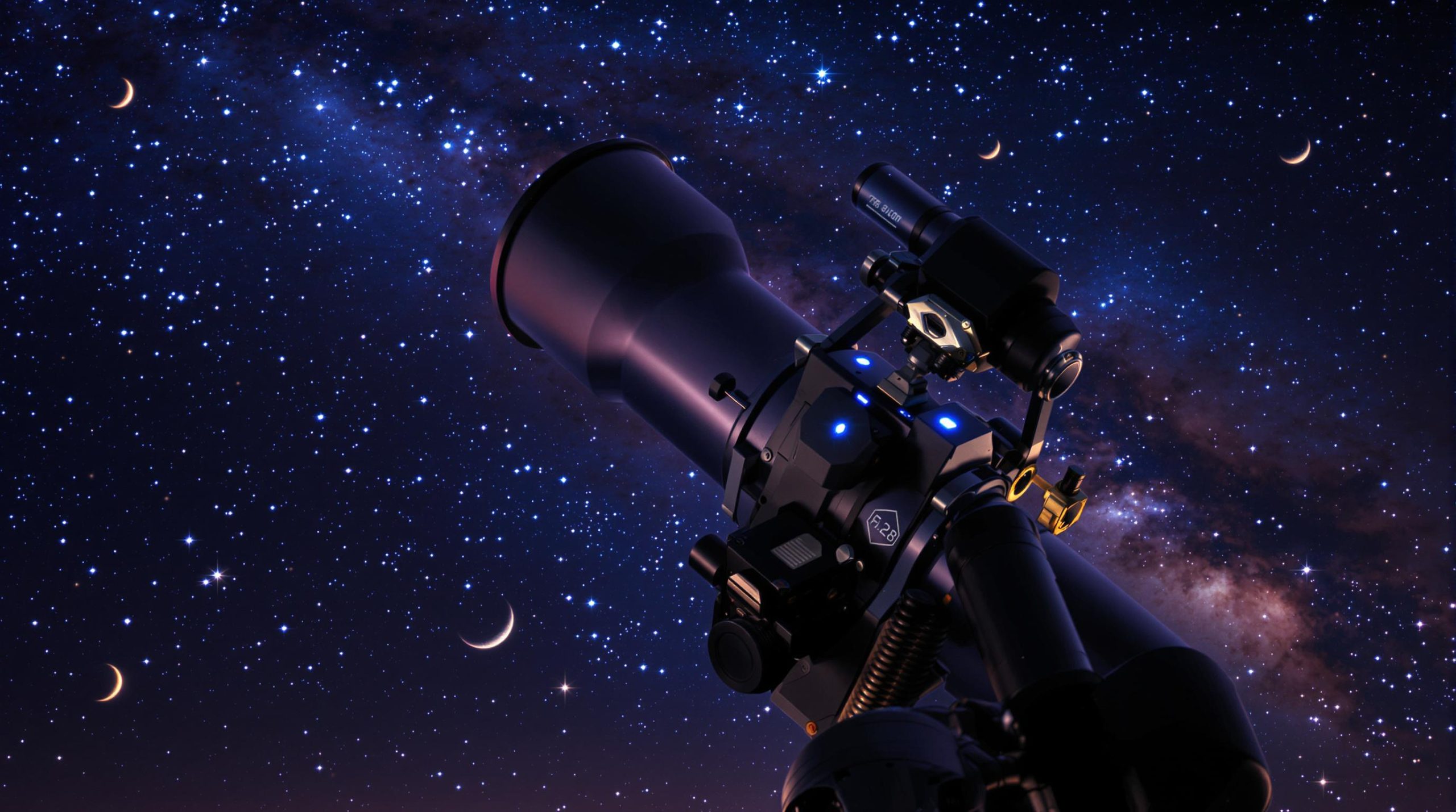 Moteur télescope Skywatcher sous un ciel nocturne