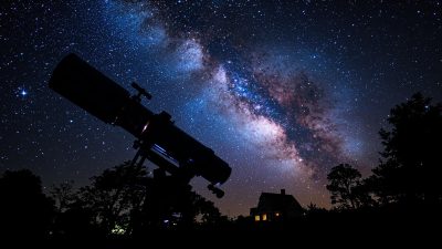 Télescope Skywatcher Dobson sous un ciel étoilé