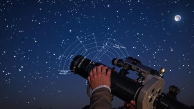 Astronome ajustant l'oculaire pour optimiser le grossissement
