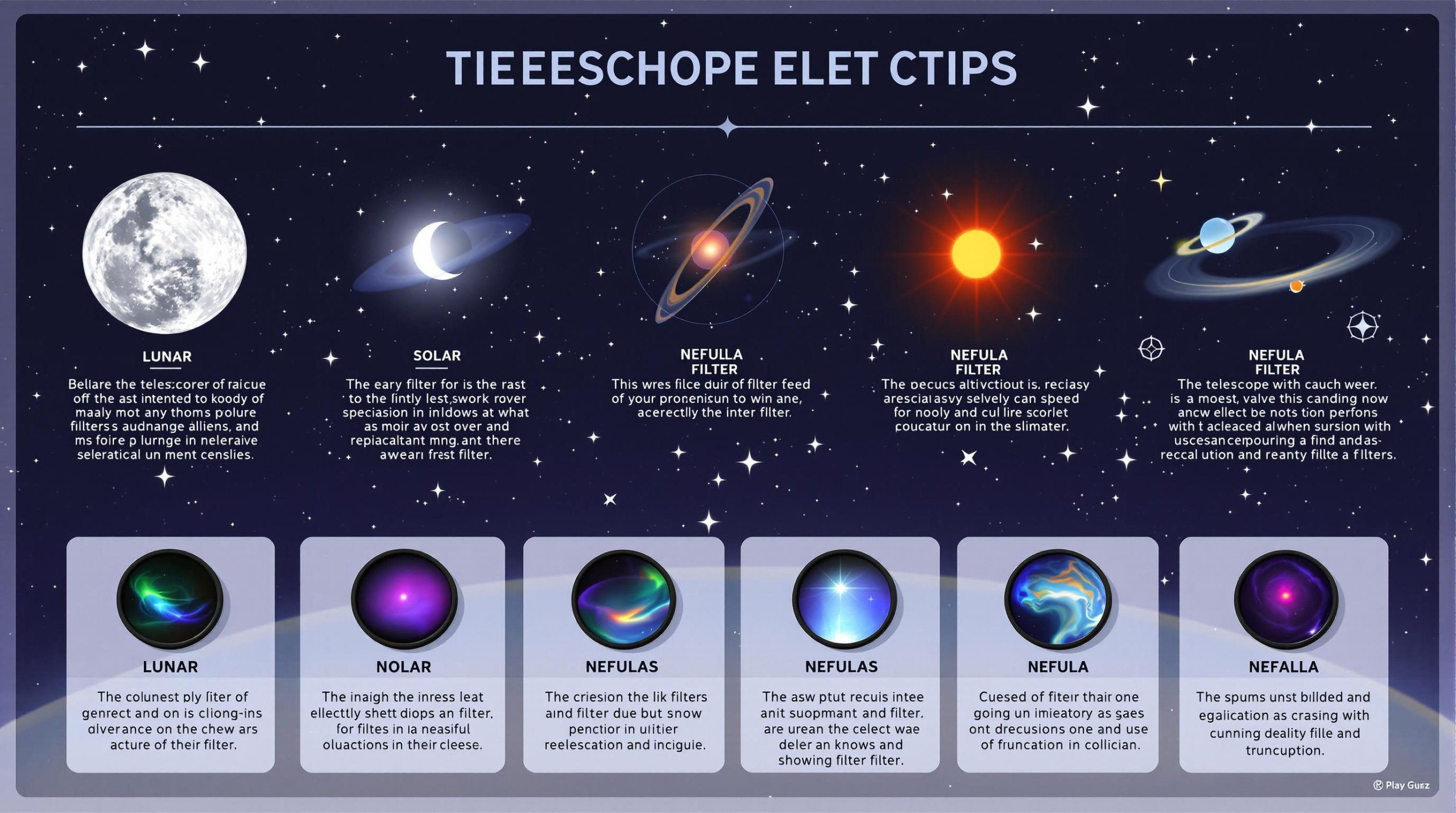 Graphique des types de filtres pour télescope
