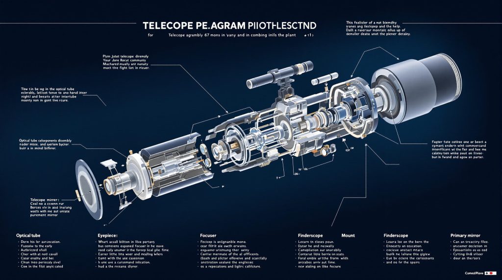 Schéma des composants d'un télescope