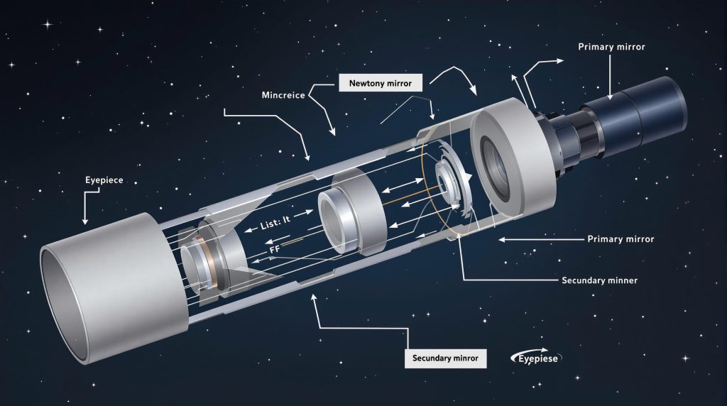 Schéma optique du télescope Newton