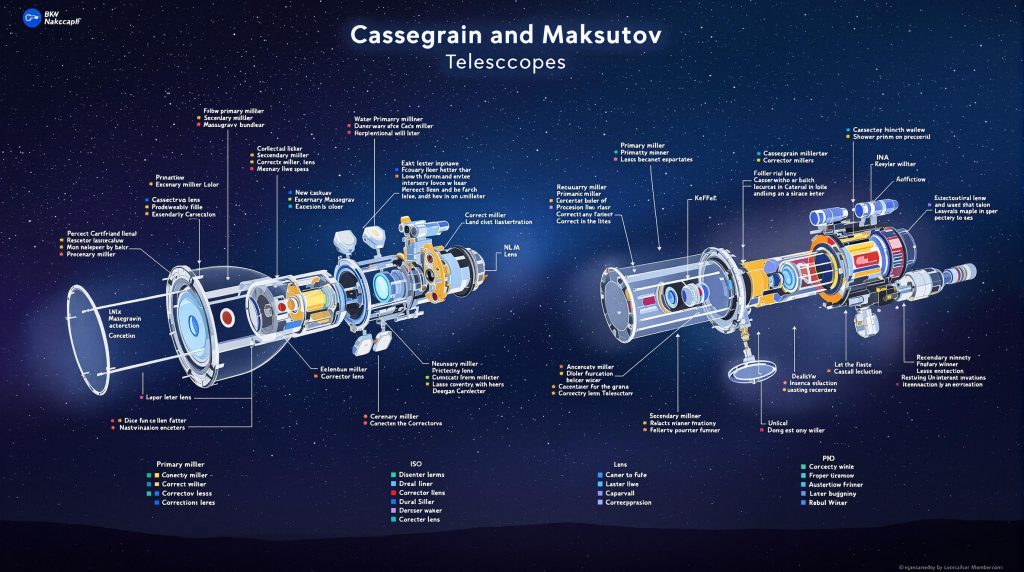 Schéma télescopes Cassegrain et Maksutov