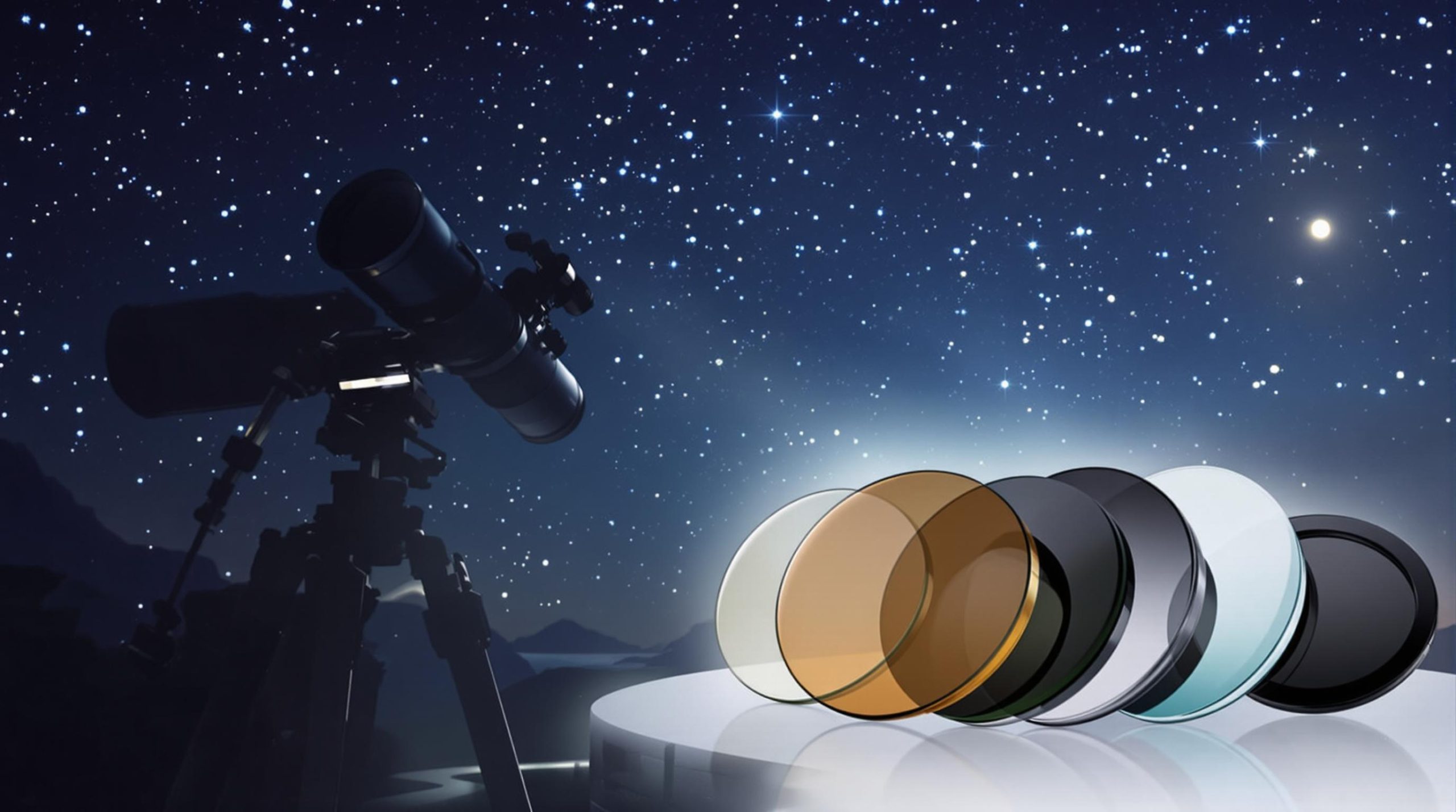 Télescope avec filtres pour observation astronomique