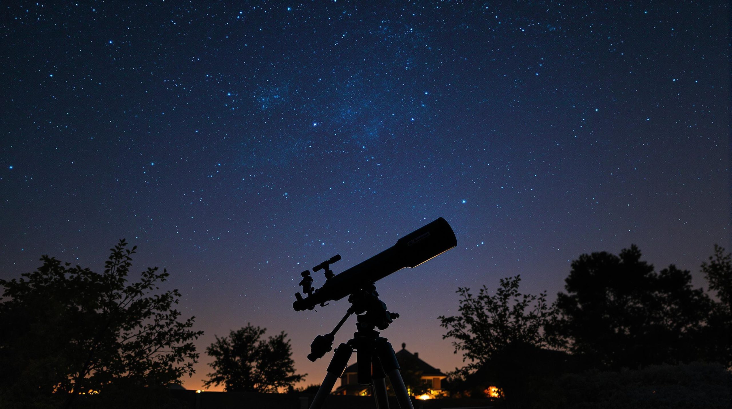 Télescope Cassegrain sous un ciel étoilé