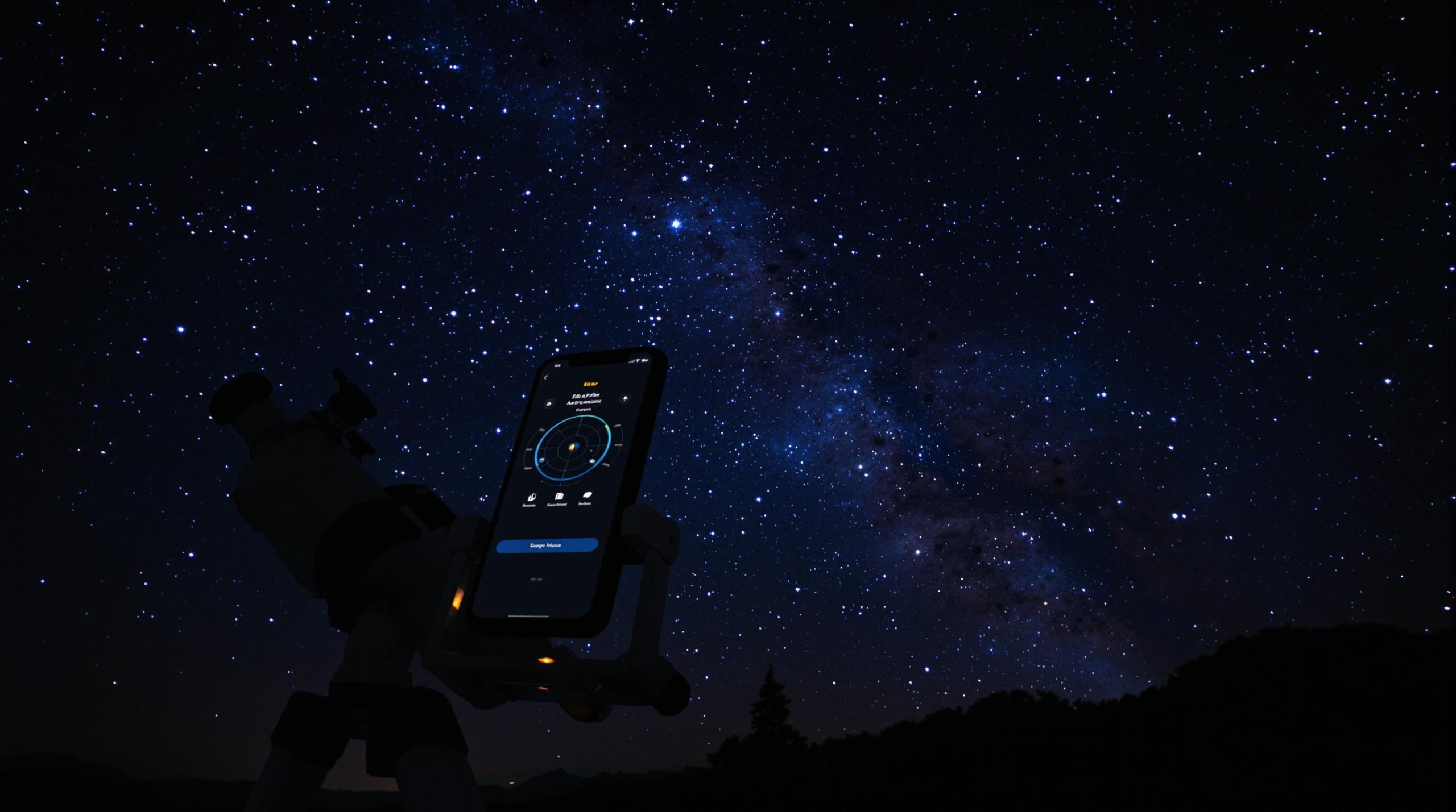 Application d'astronomie sur smartphone avec télescope