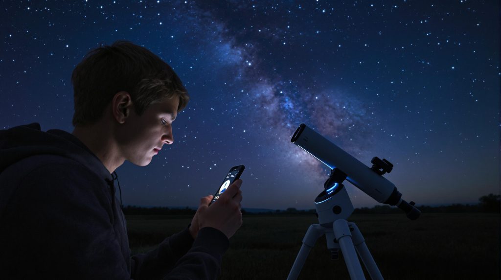 Réglage télescope connecté via smartphone
