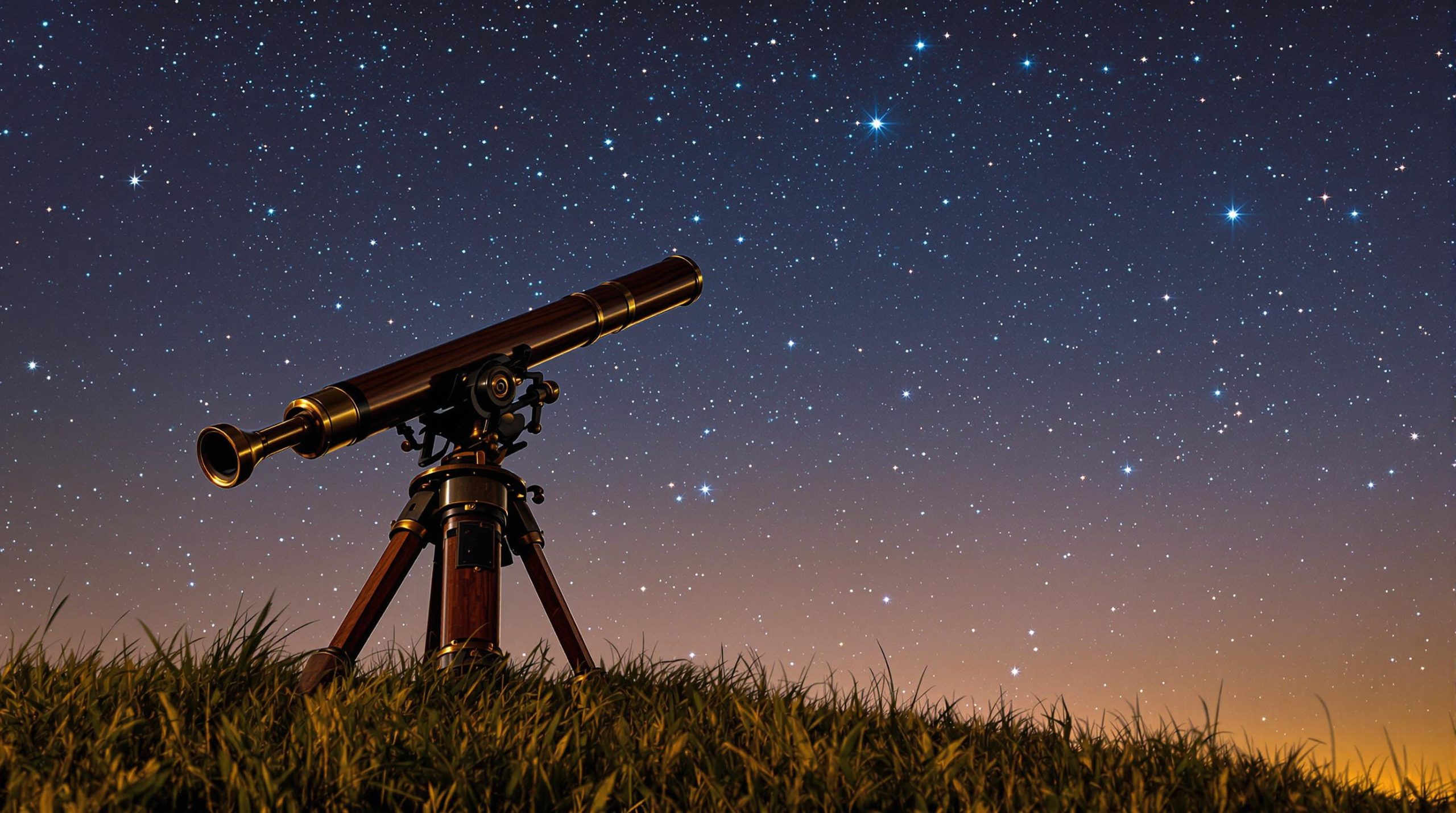 Télescope ancien pointé vers les étoiles