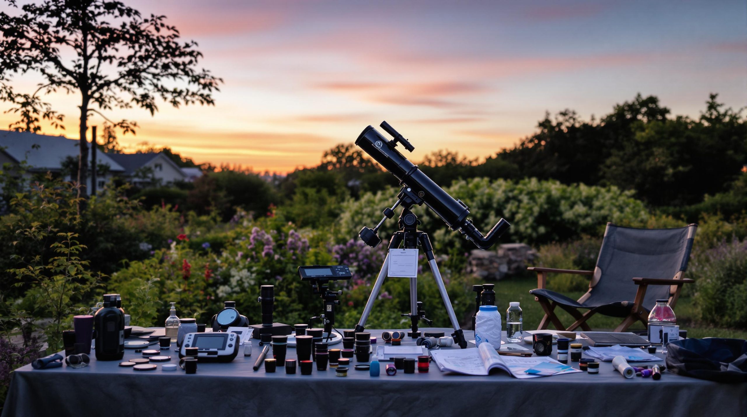 Télescope avec accessoires indispensables en plein air