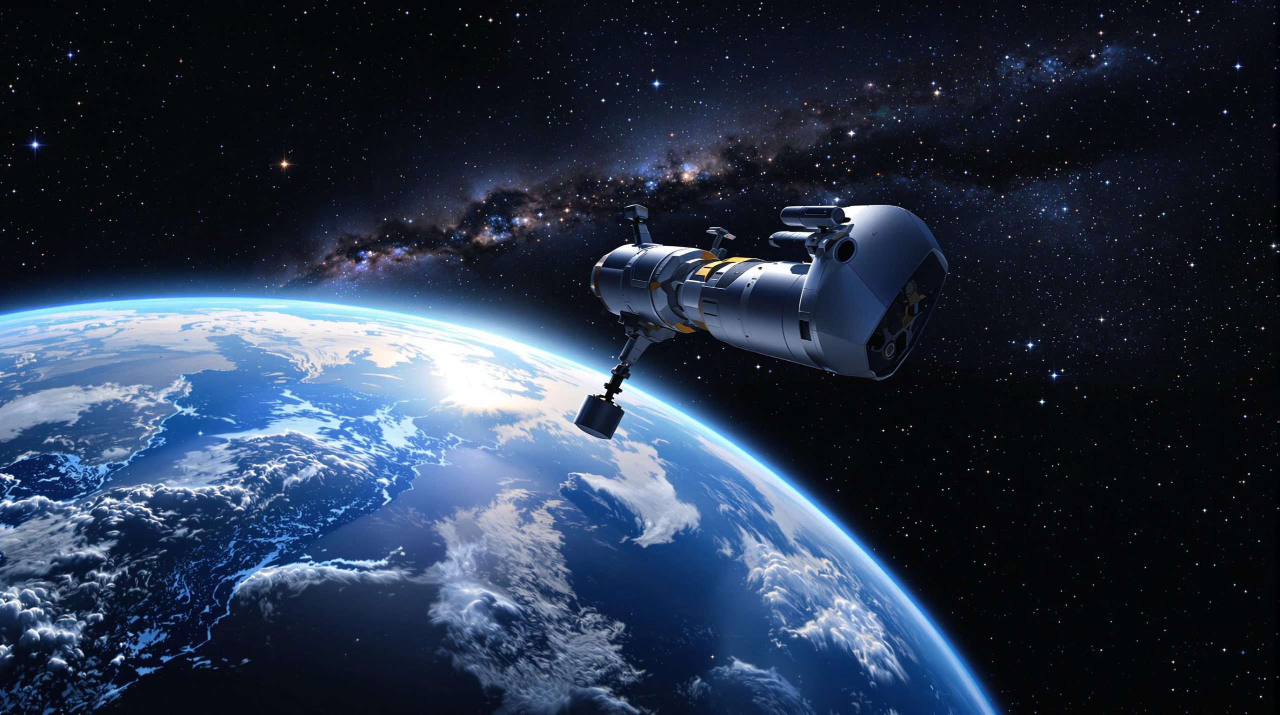 Télescope spatial en orbite autour de la Terre